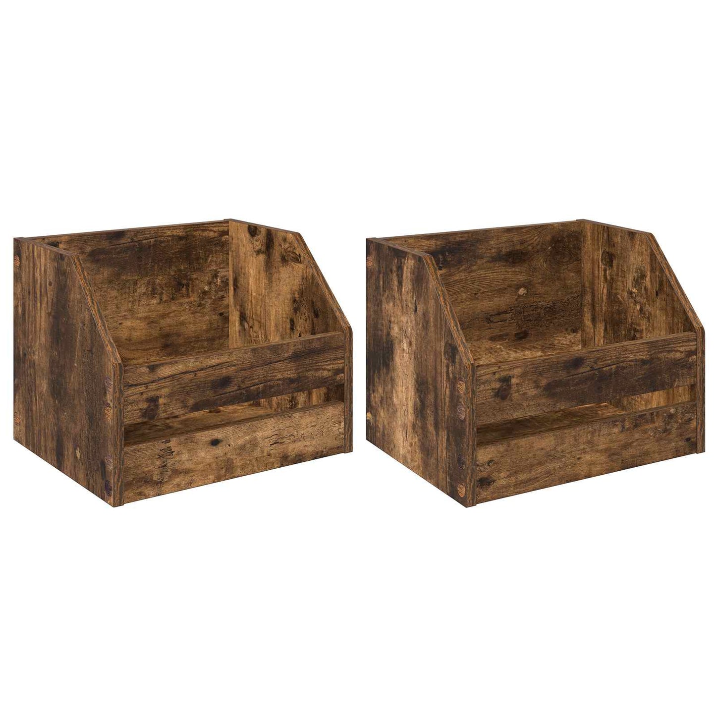 Vinyl Album Box 2 pcs Smoked Oak 38 x 30 x 29 cm