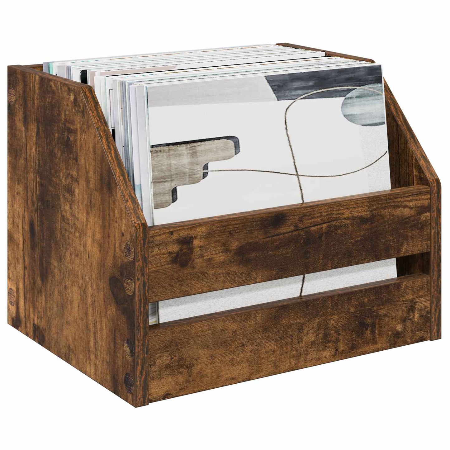 Vinyl Album Box 2 pcs Smoked Oak 38 x 30 x 29 cm