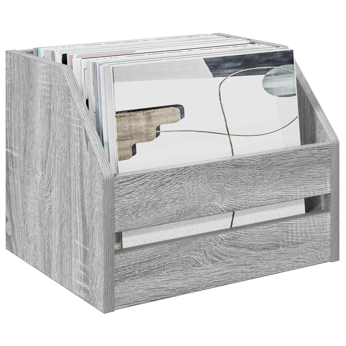 Vinyl Album Box Grey Sonoma 38 x 30 x 29 cm Engineered Wood