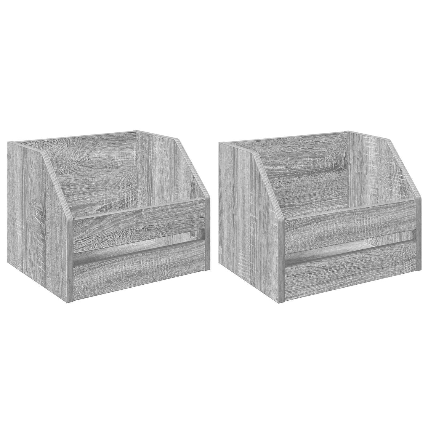 Vinyl Album Box 2 pcs Grey Sonoma 38 x 30 x 29 cm