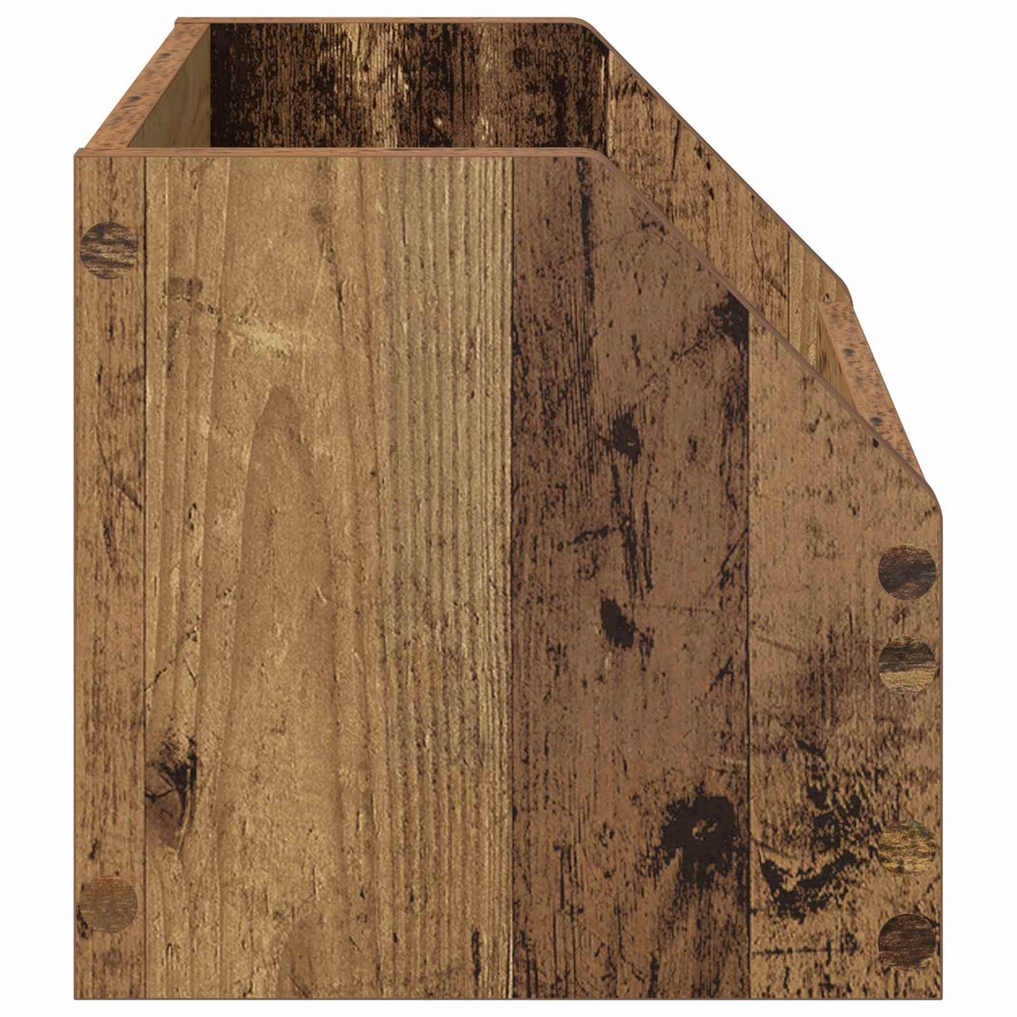 Vinyl Album Box Oak Wood 38 x 30 x 29 cm Engineered Wood