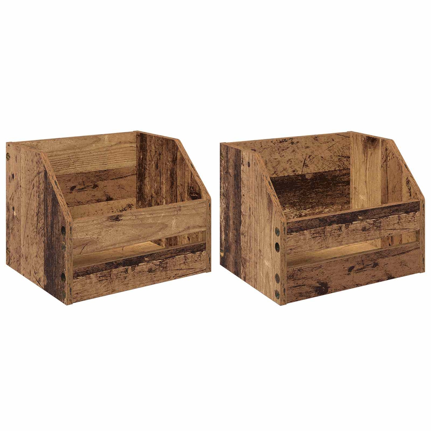 Vinyl Album Box 2 pcs Oak Wood 38 x 30 x 29 cm Engineered Wood
