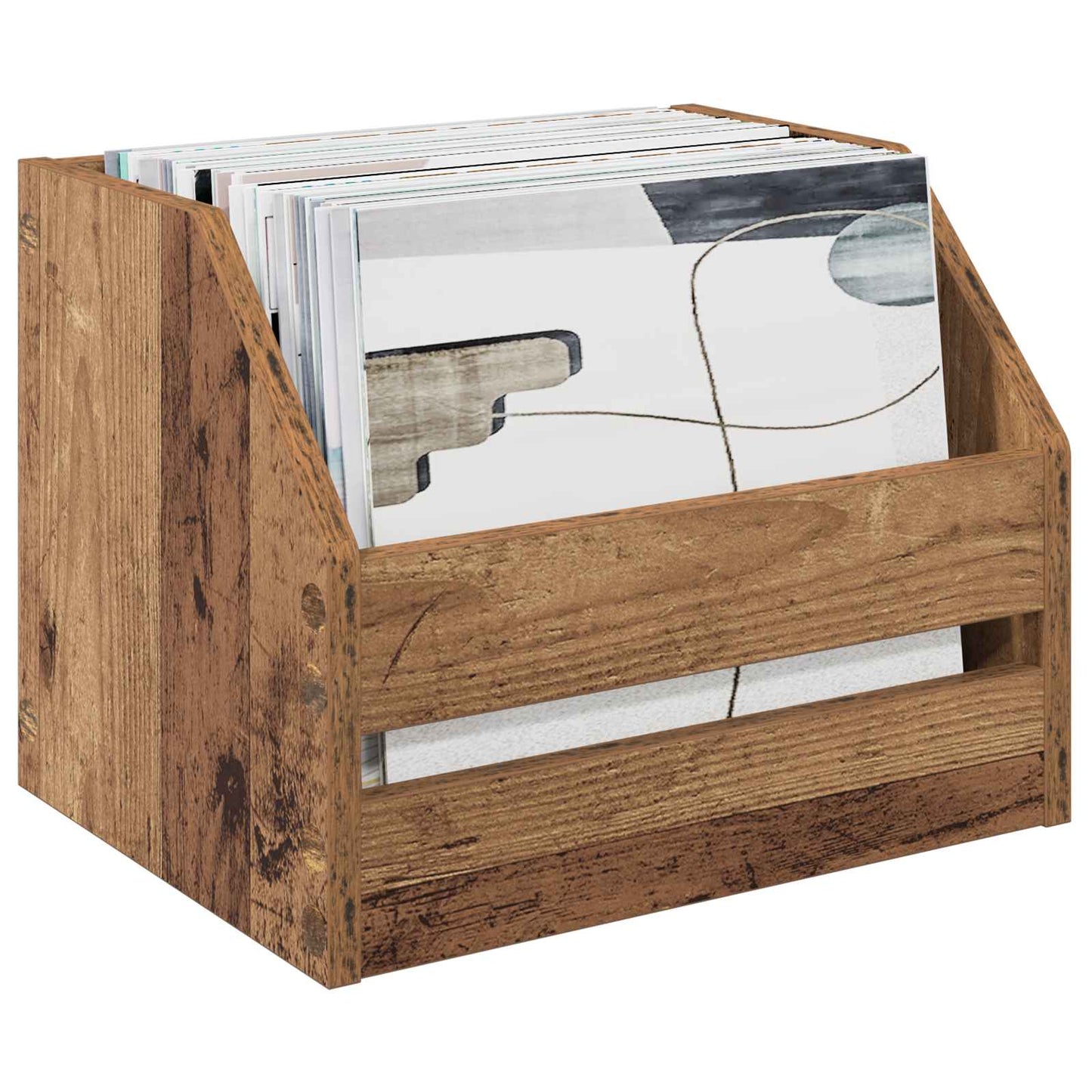Vinyl Album Box 2 pcs Oak Wood 38 x 30 x 29 cm Engineered Wood