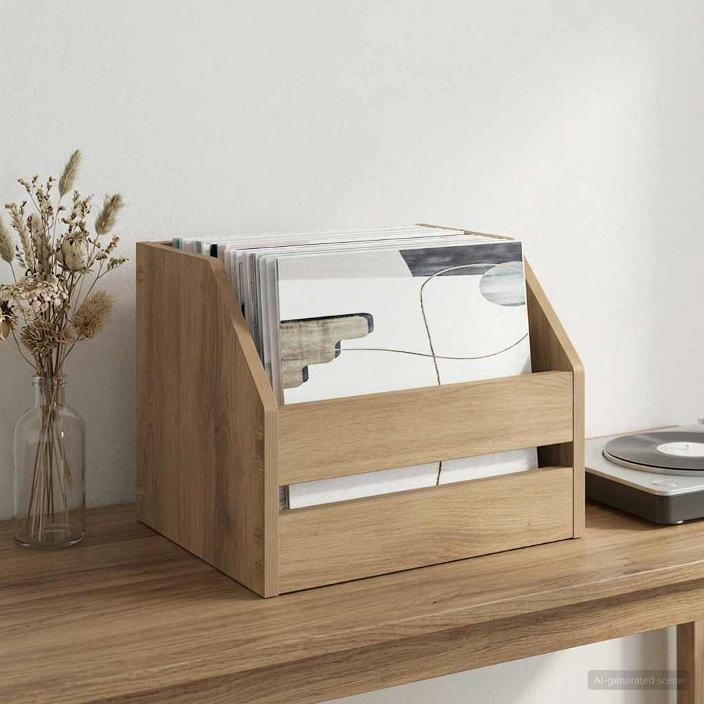 Vinyl Album Box Artisan Oak 38 x 30 x 29 cm Engineered Wood