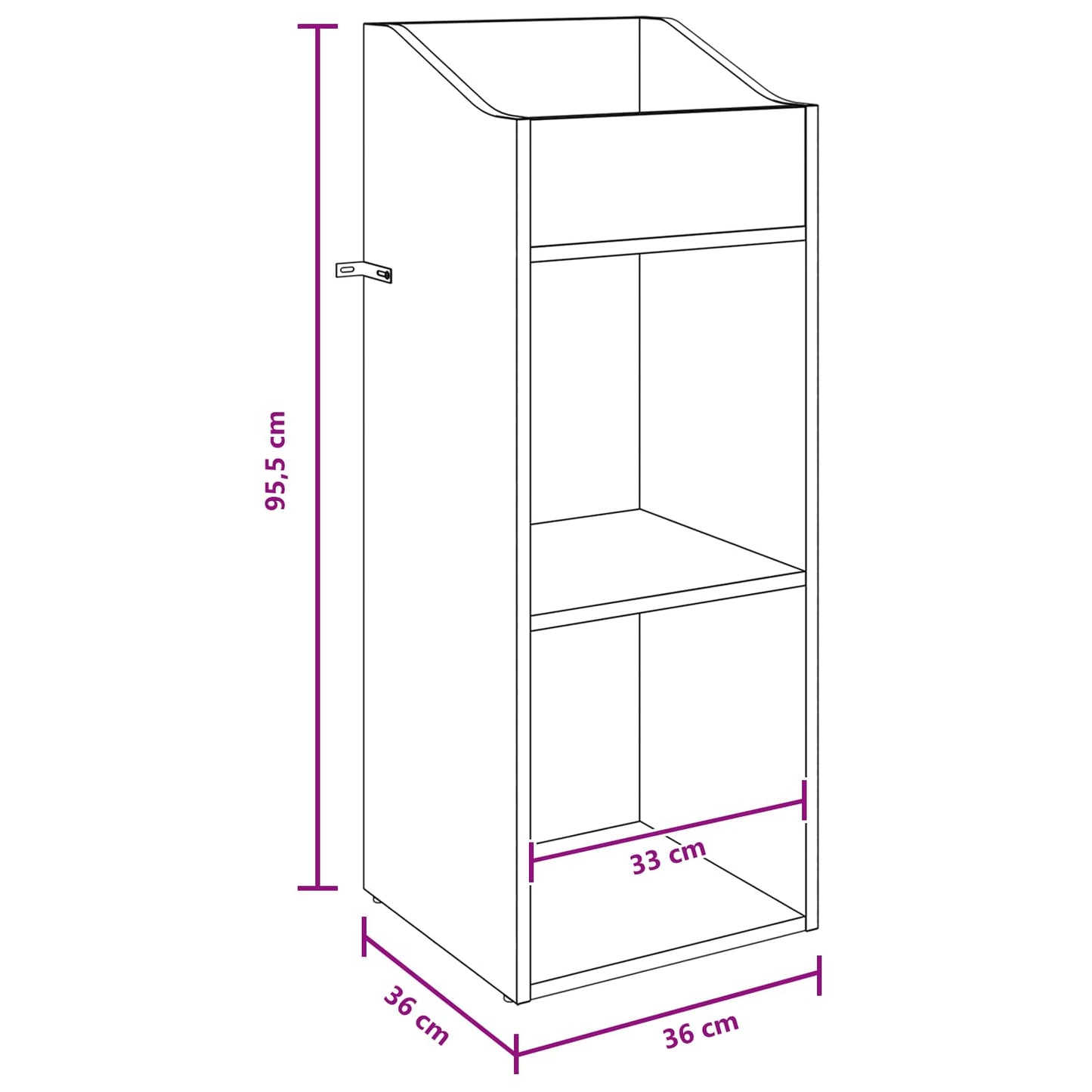 Record Cabinet Black Oak 36 x 36 x 95.5 cm Engineered Wood