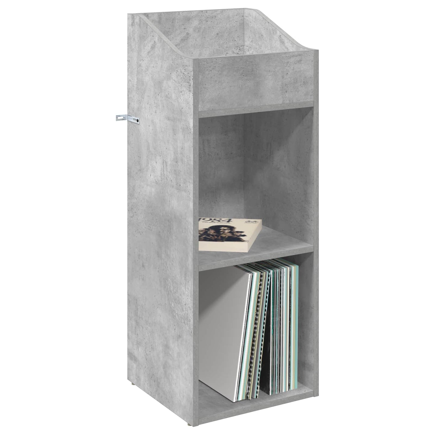Record Cabinet Concrete Grey 36 x 36 x 95.5 cm Engineered Wood
