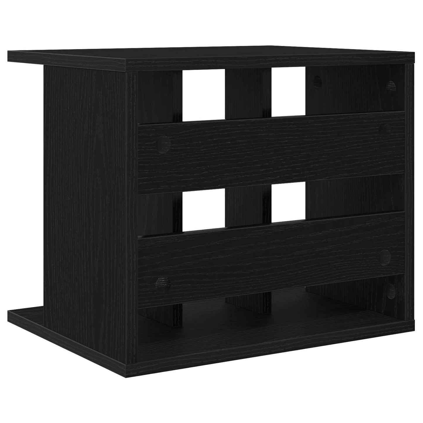 Vinyl Record Storage Black Oak 42 x 33 x 36 cm Engineered Wood