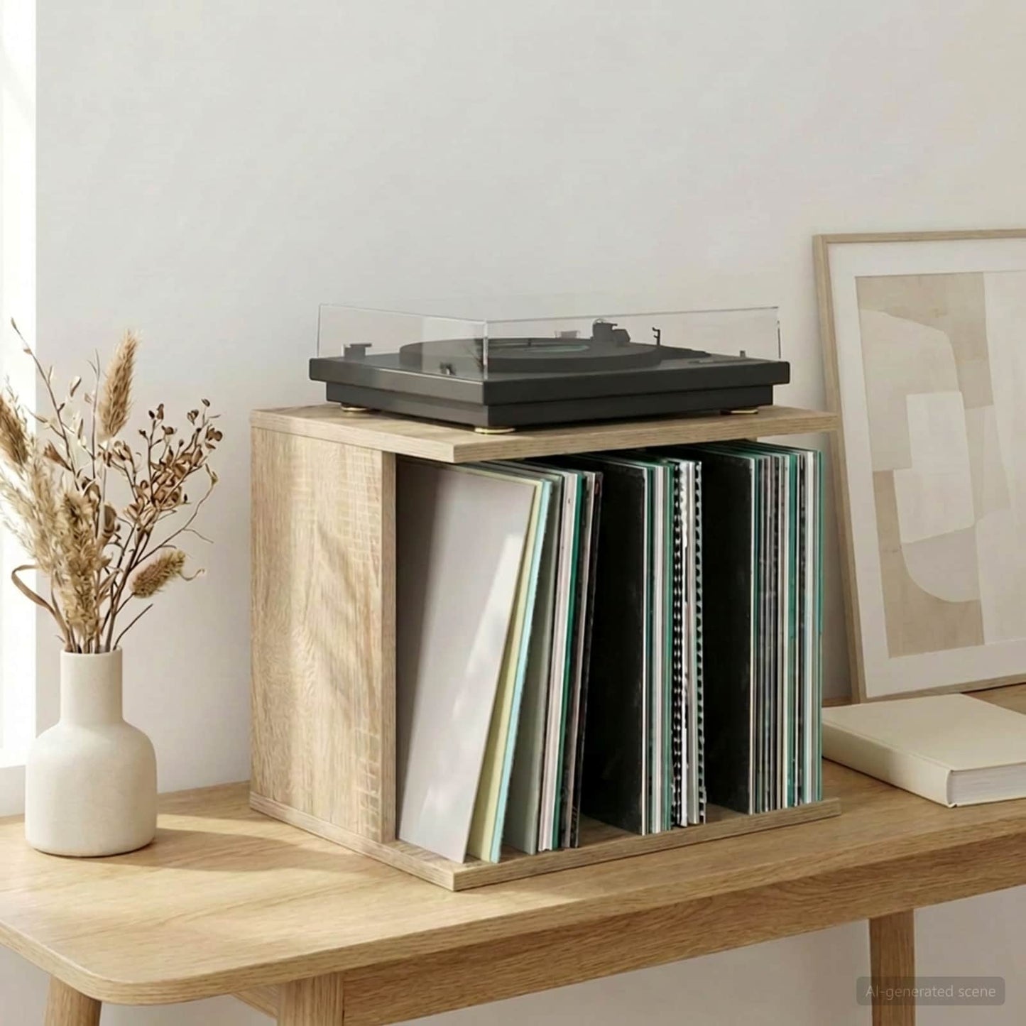 Vinyl Record Storage Sonoma Oak 42 x 33 x 36 cm Engineered Wood