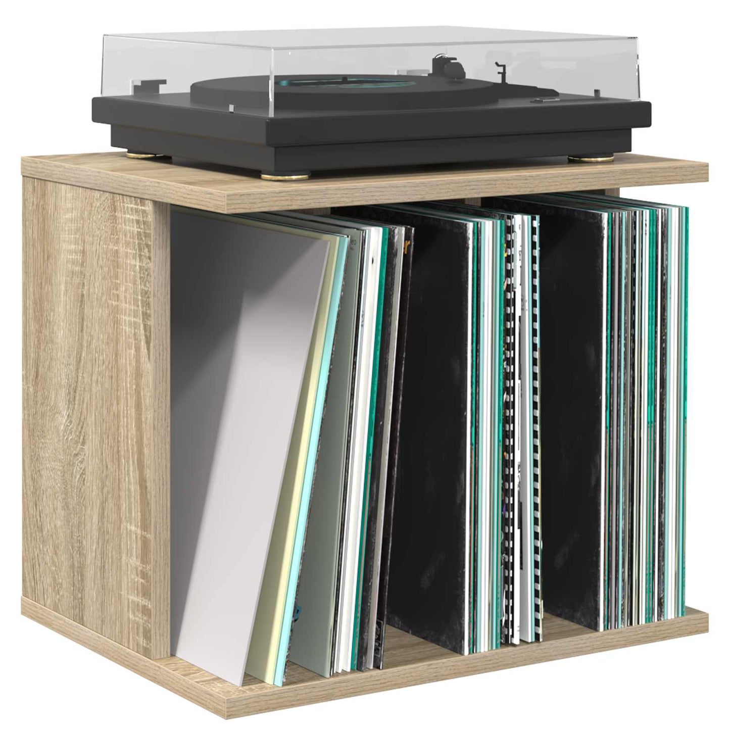 Vinyl Record Storage Sonoma Oak 42 x 33 x 36 cm Engineered Wood