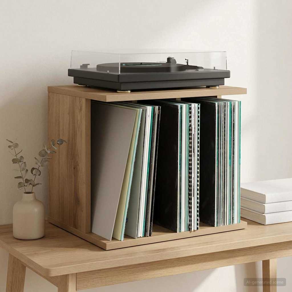 Vinyl Record Storage Artisan Oak 42 x 33 x 36 cm