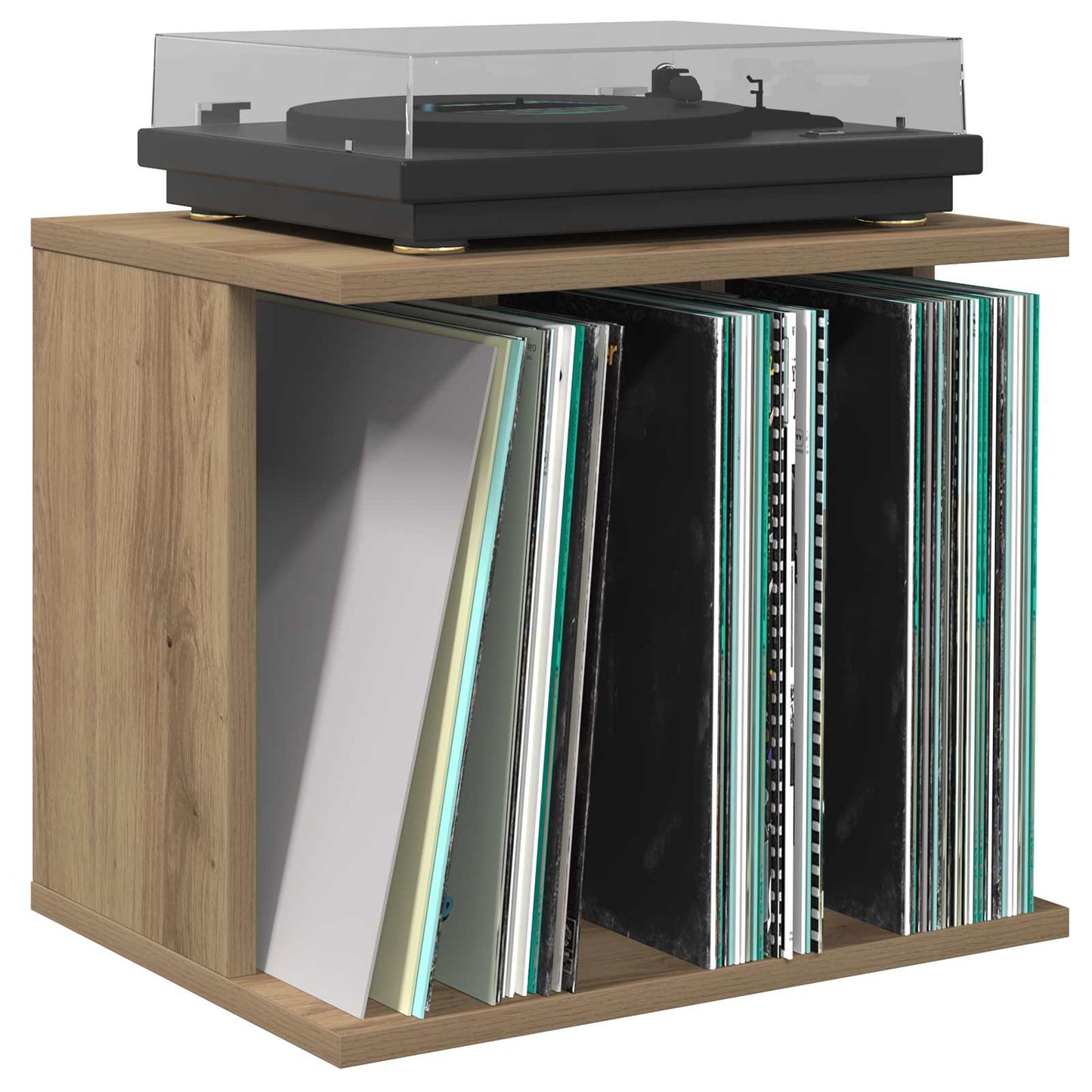 Vinyl Record Storage Artisan Oak 42 x 33 x 36 cm