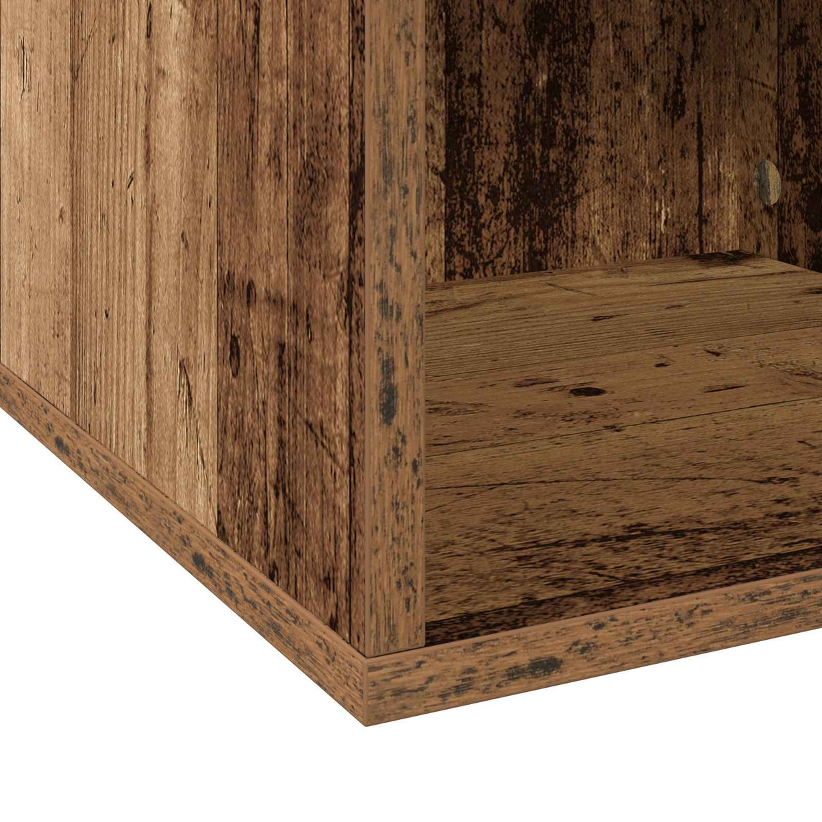 Vinyl Album Box Old Wood 37 x 36.5 x 38 cm Engineered Wood
