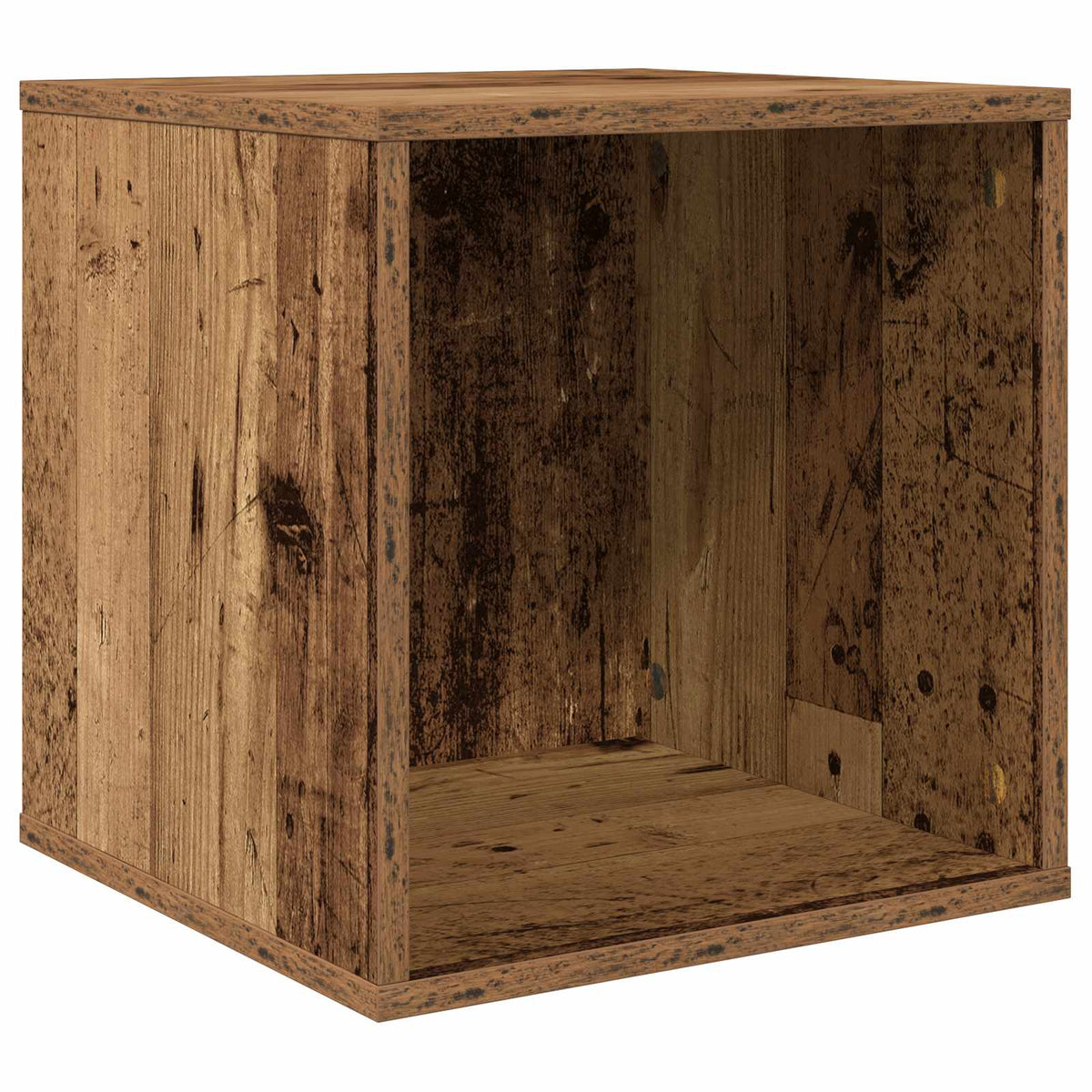 Vinyl Album Box Old Wood 37 x 36.5 x 38 cm Engineered Wood