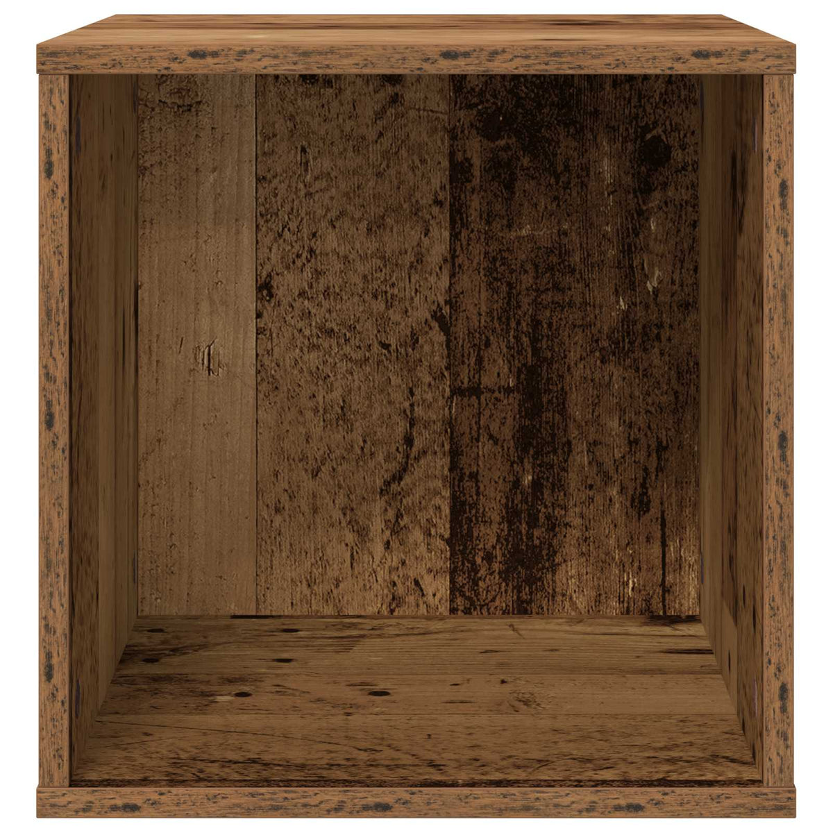 Vinyl Album Box Old Wood 37 x 36.5 x 38 cm Engineered Wood