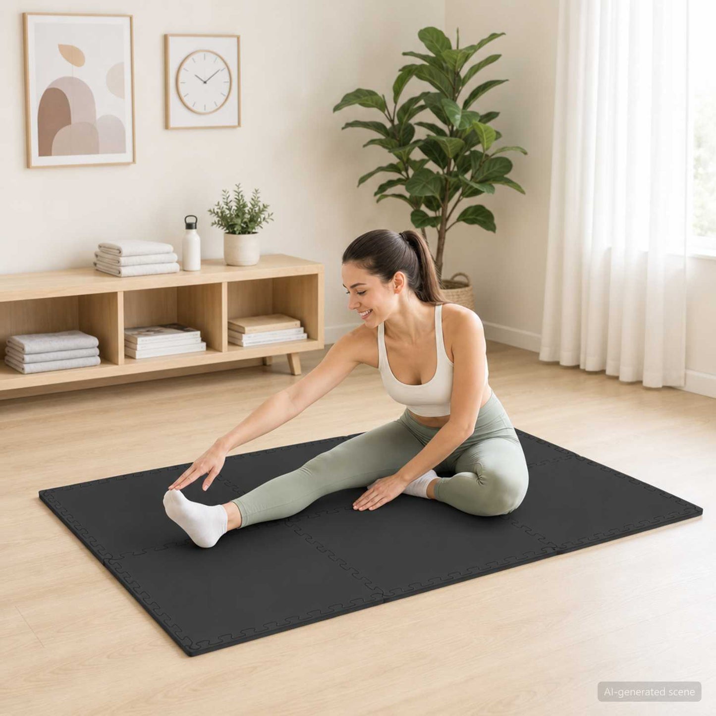 Floor Mats 12 pcs Black 4.32 m² EVA Foam