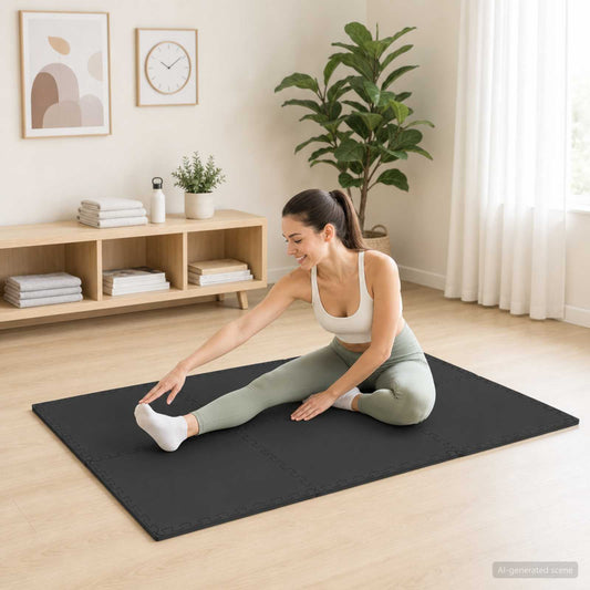 Floor Mats 12 pcs Black 4.32 m² EVA Foam