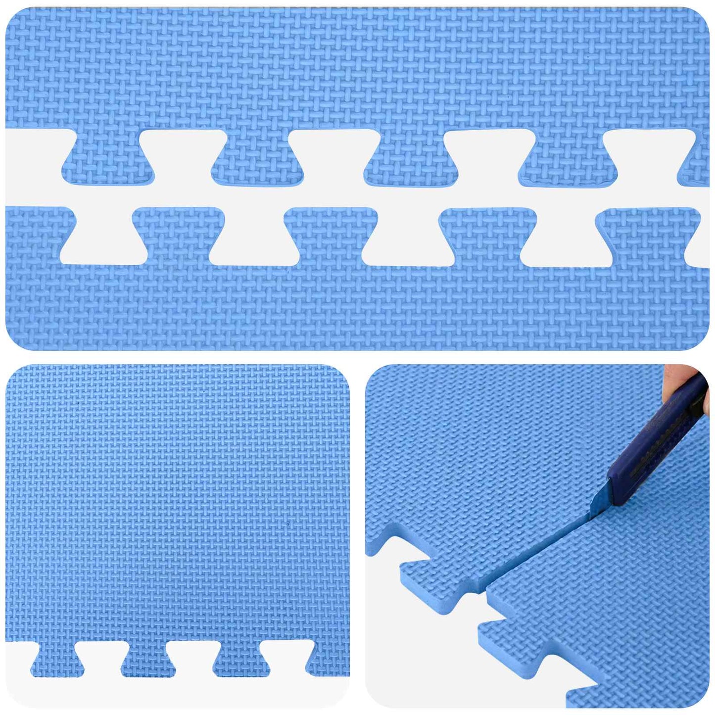 Floor Mats 12 pcs Blue 4.32 m² EVA Foam