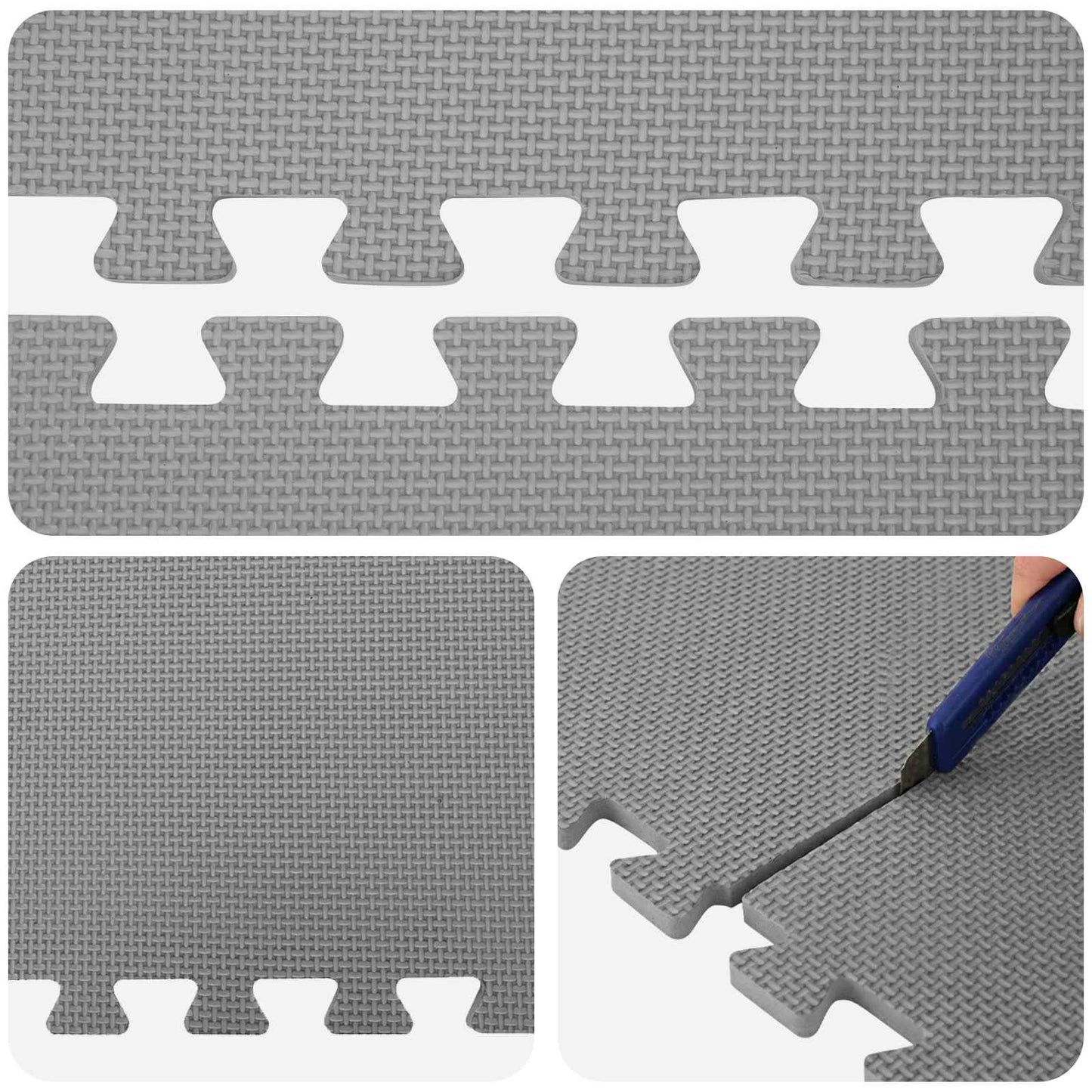 Pool Ground Mat 36 pcs Ø 350 cm Round EVA Foam Grey