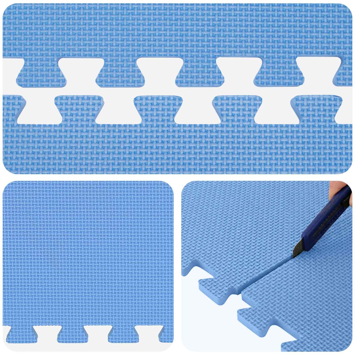Pool Ground Mat 36 pcs Ø 350 cm Round EVA Foam Blue