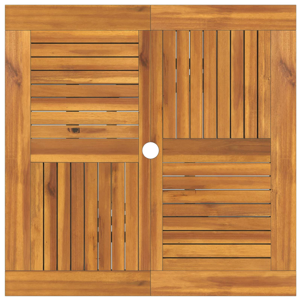 5 Piece Folding Garden Bistro Set Natural Solid Teak Wood