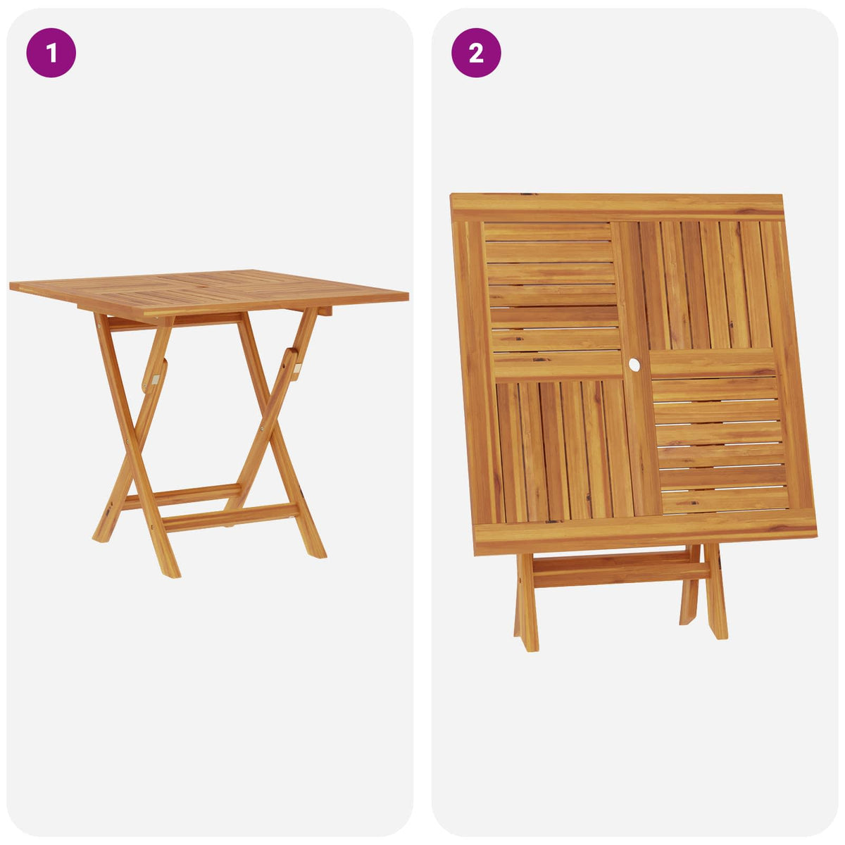 3 Piece Folding Garden Bistro Set Natural Solid Teak Wood