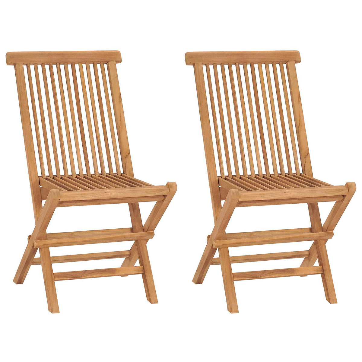 5 Piece Folding Garden Bistro Set Natural Solid Teak Wood