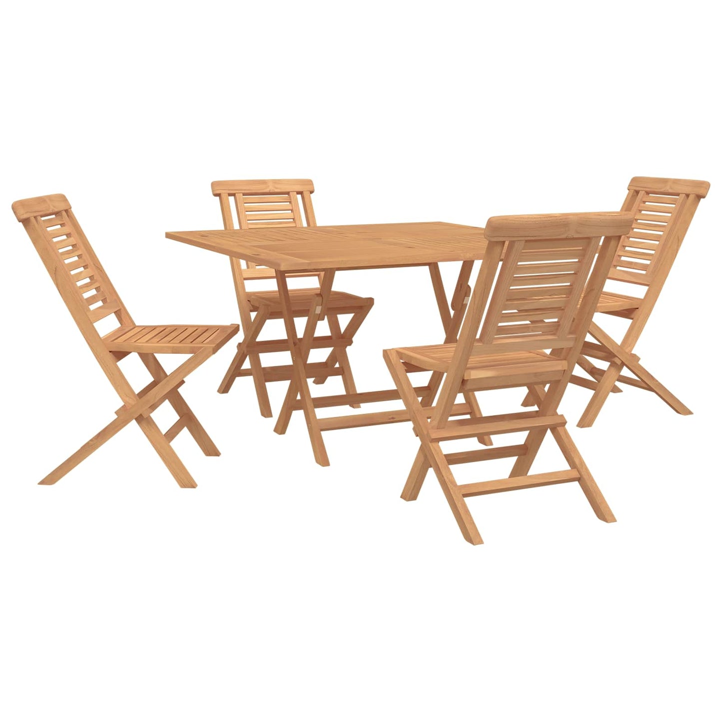 Garden Set 5 pcs Brown Solid Teak Wood
