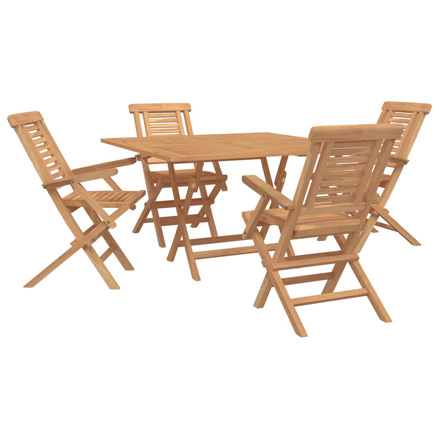 Garden Set 5 pcs Brown Solid Teak Wood