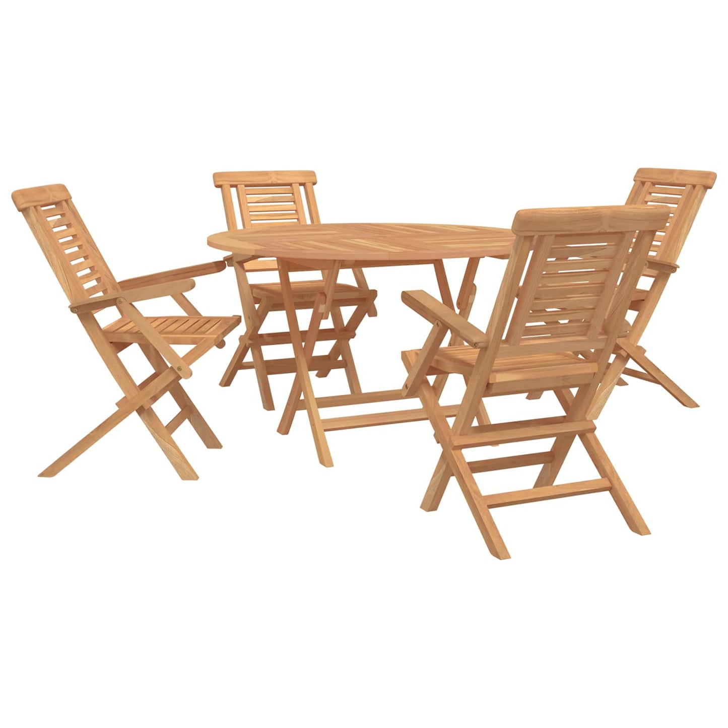 Garden Set 5 pcs Brown Solid Teak Wood