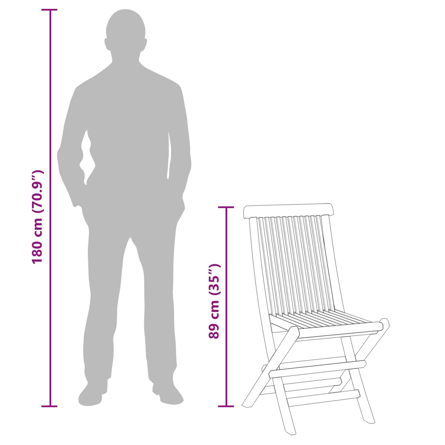 Garden Bistro Set Folding 3 pcs Natural Solid Teak Wood