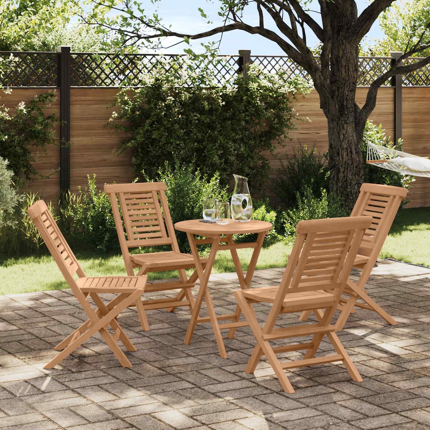 Garden Set 3 pcs Brown Soild Teak Wood