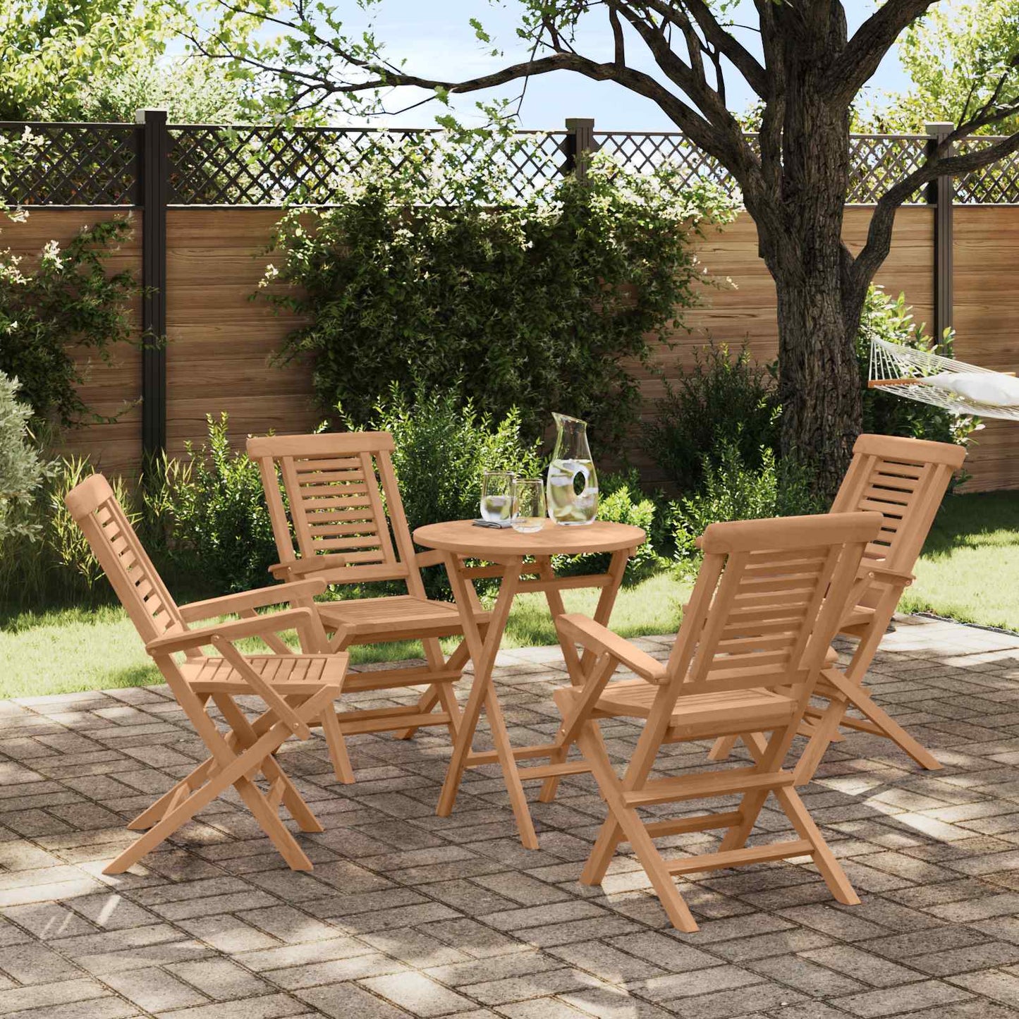 Garden Set 3 pcs Brown Soild Teak Wood