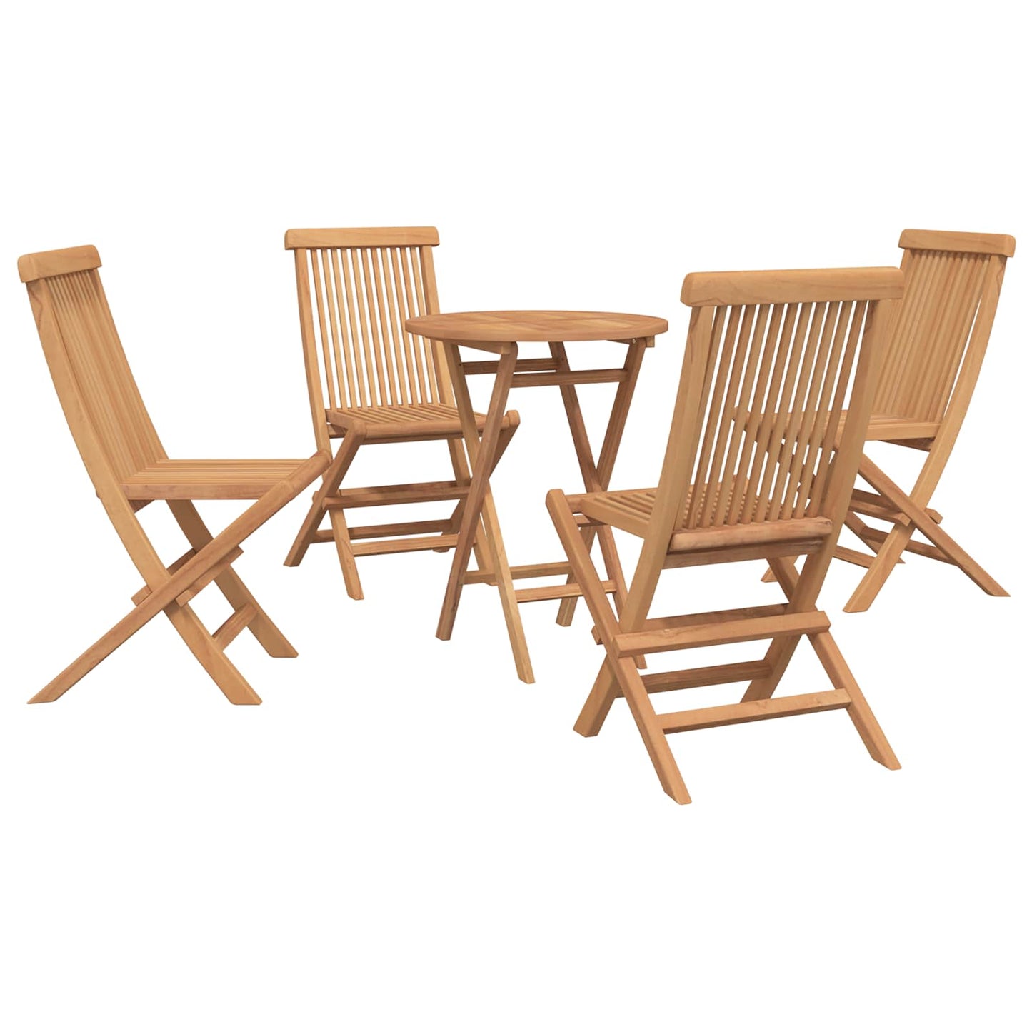 Garden Set 5 pcs Brown Soild Teak Wood
