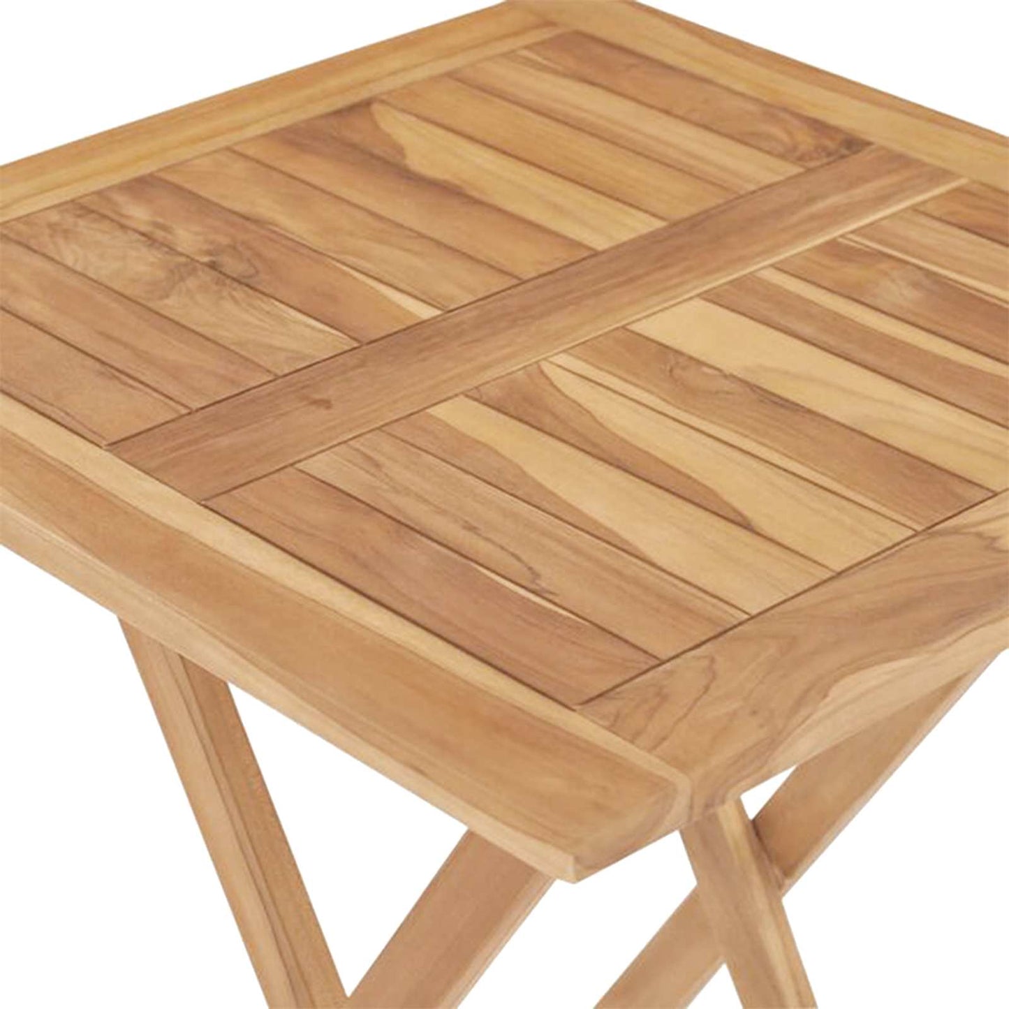 Folding Garden Dining Set 5 pcs Natural Solid Teak Wood