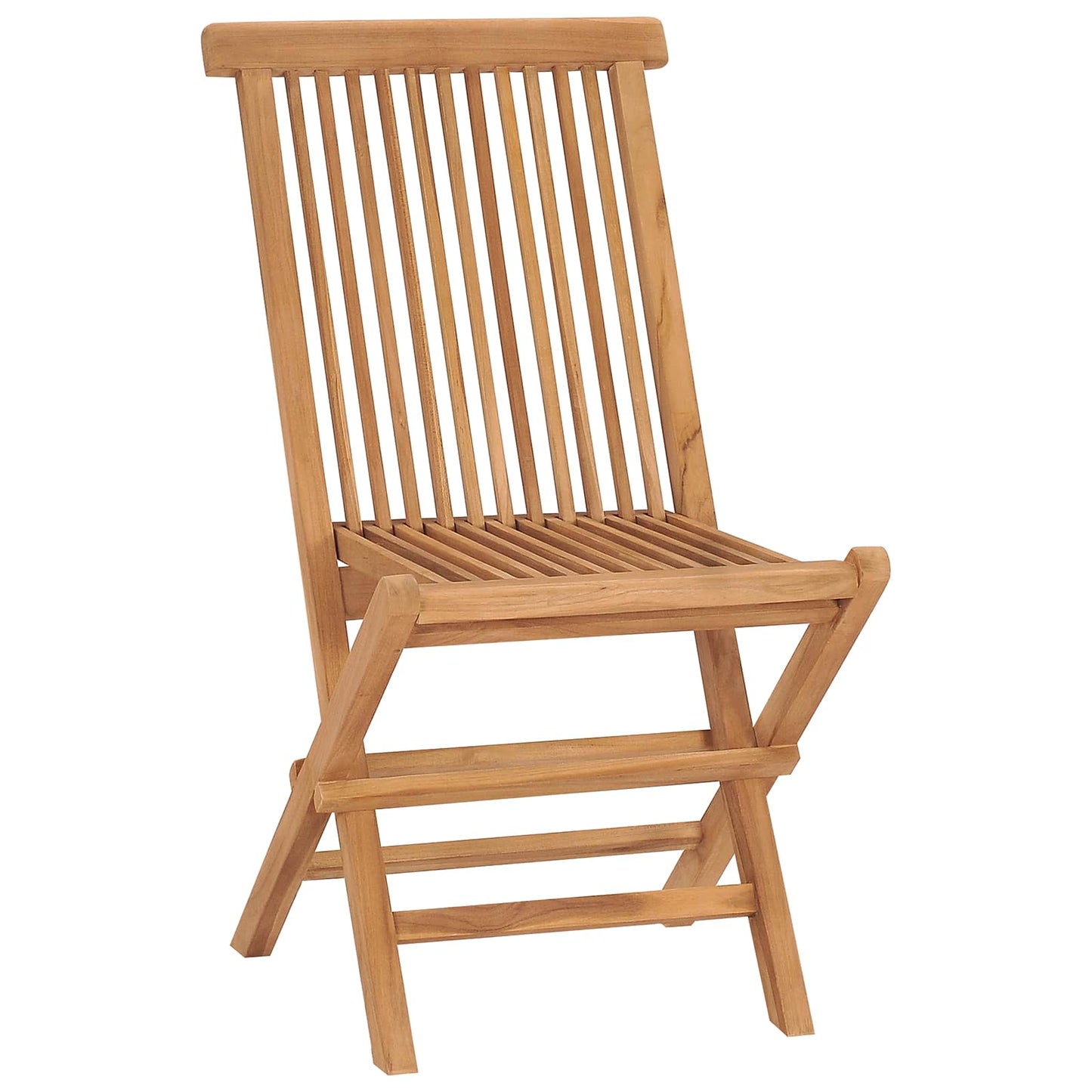 Folding Garden Dining Set 5 pcs Natural Solid Teak Wood