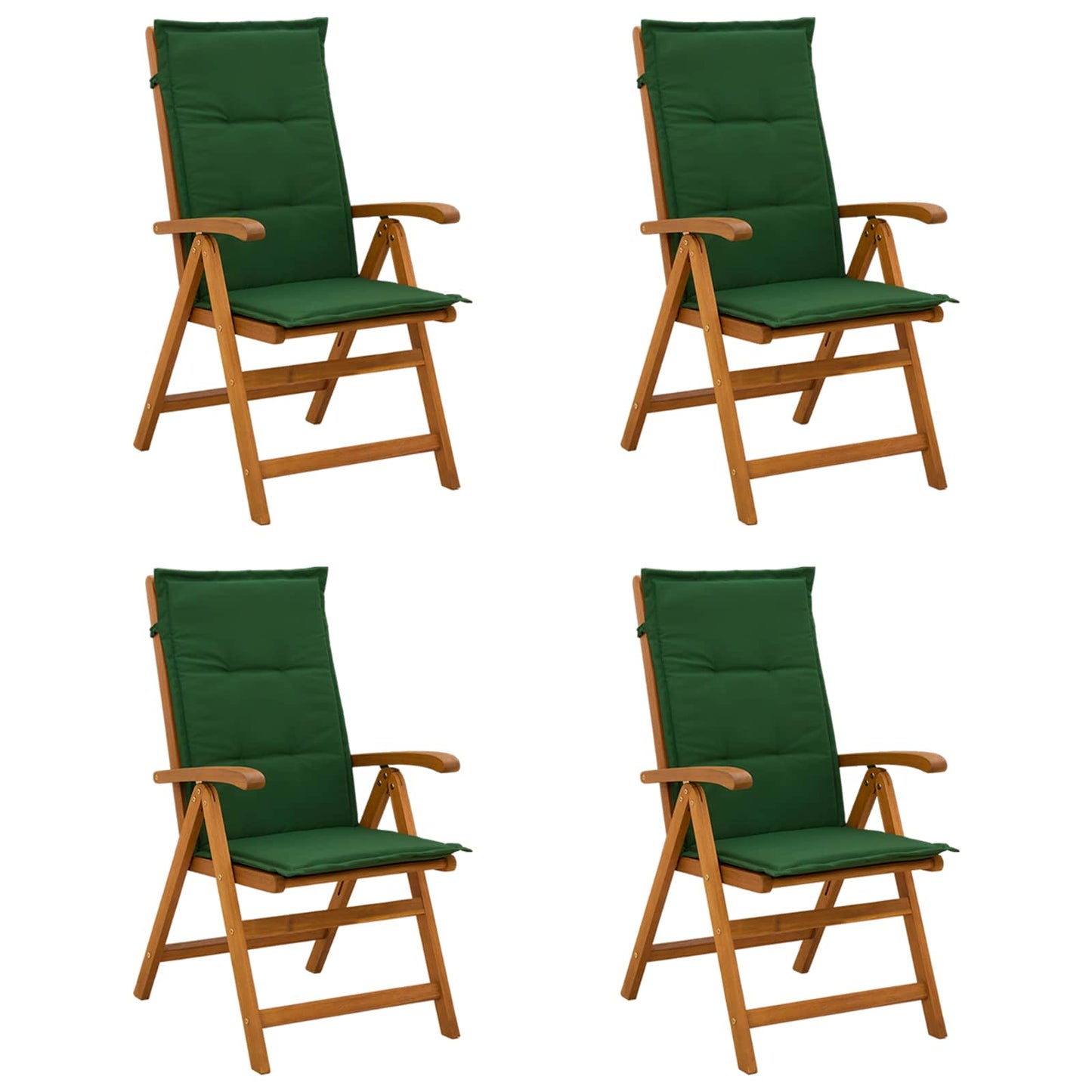 Reclining Garden Chairs 4 pcs Natural Solid Acacia Wood