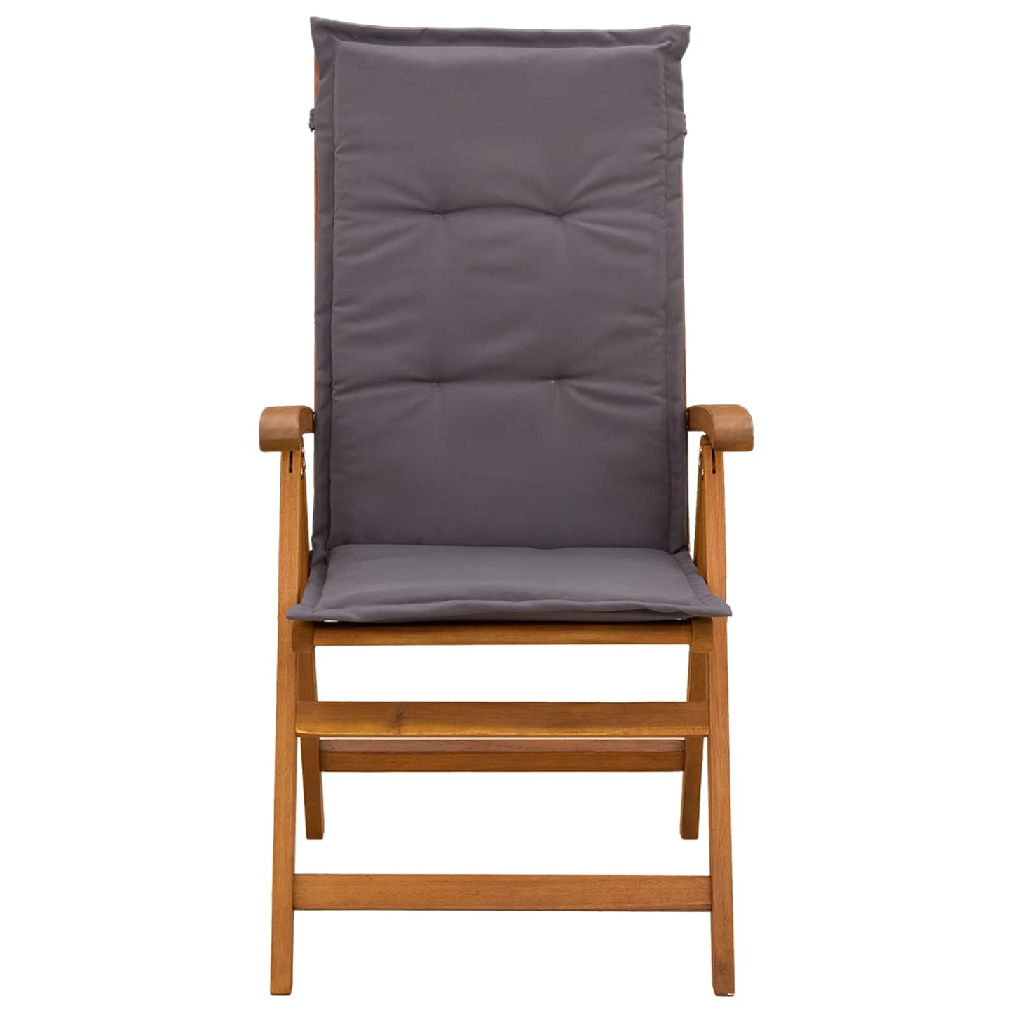 Reclining Garden Chairs 6 pcs Natural Solid Acacia Wood