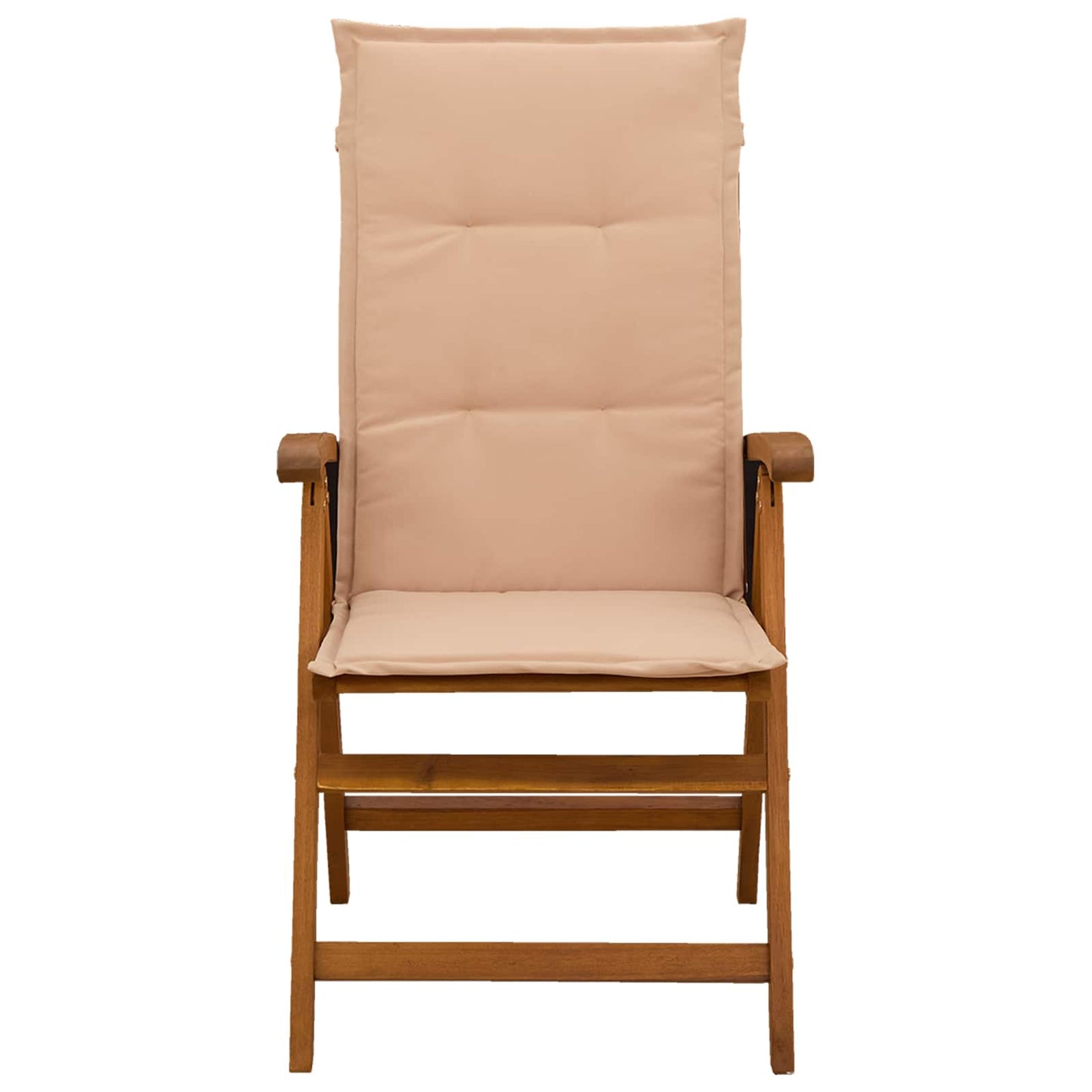Reclining Garden Chairs 6 pcs Natural Solid Acacia Wood