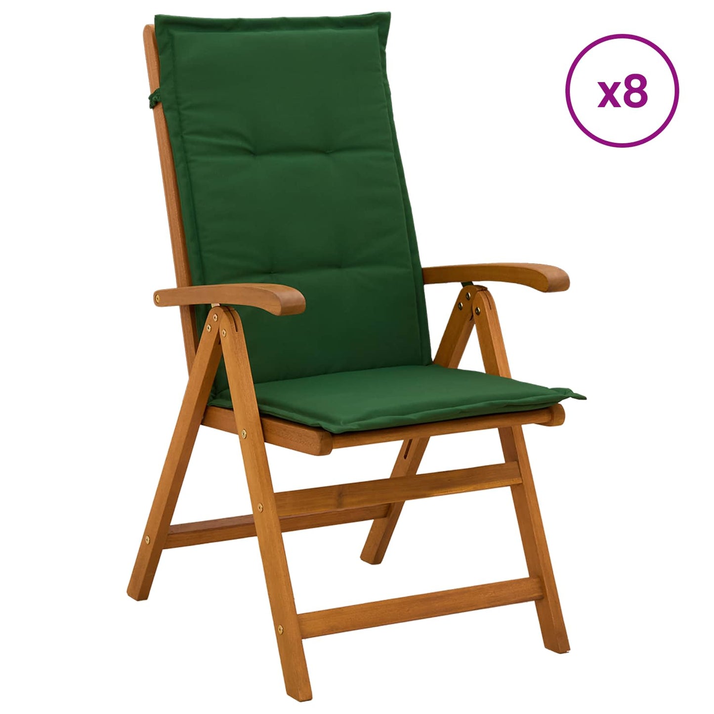Reclining Garden Chairs 8 pcs Natural Solid Acacia Wood