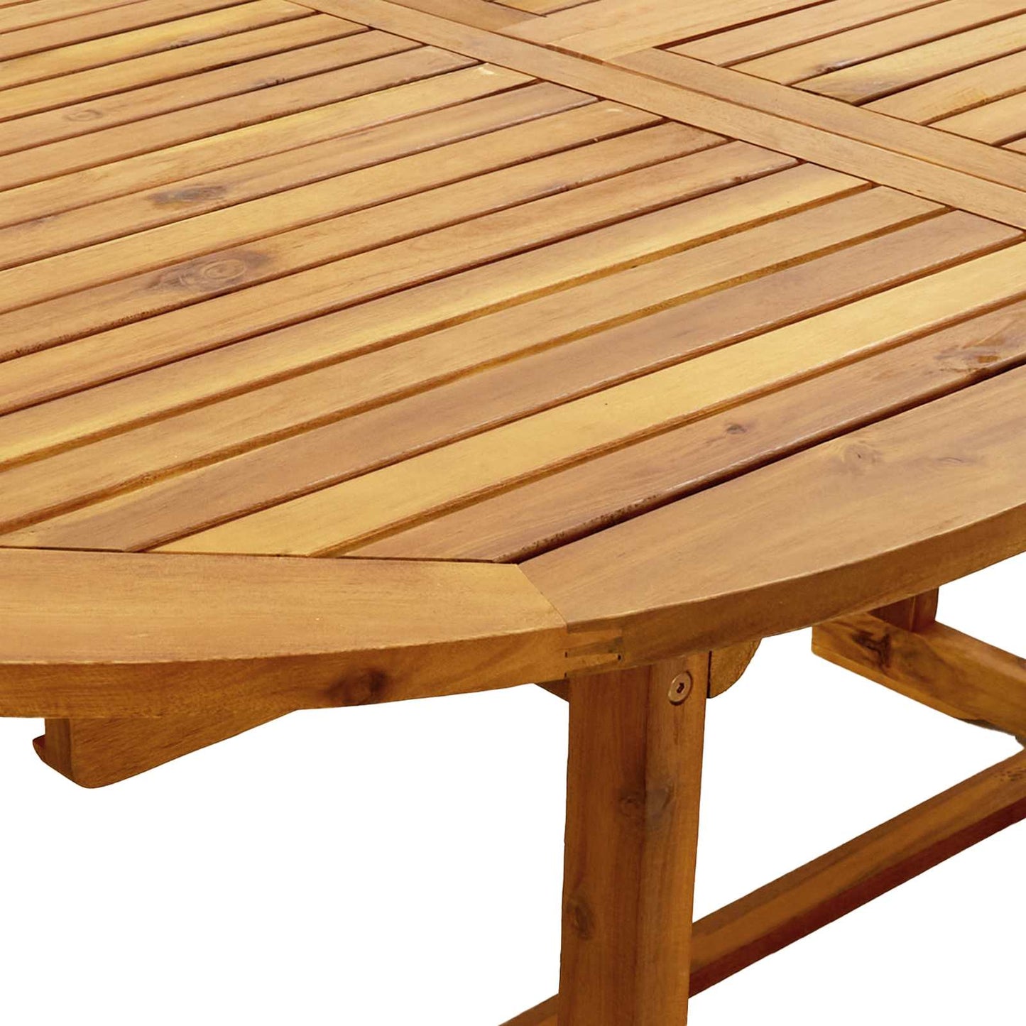 5-Piece Garden Dining Set Natural Solid Acacia Wood