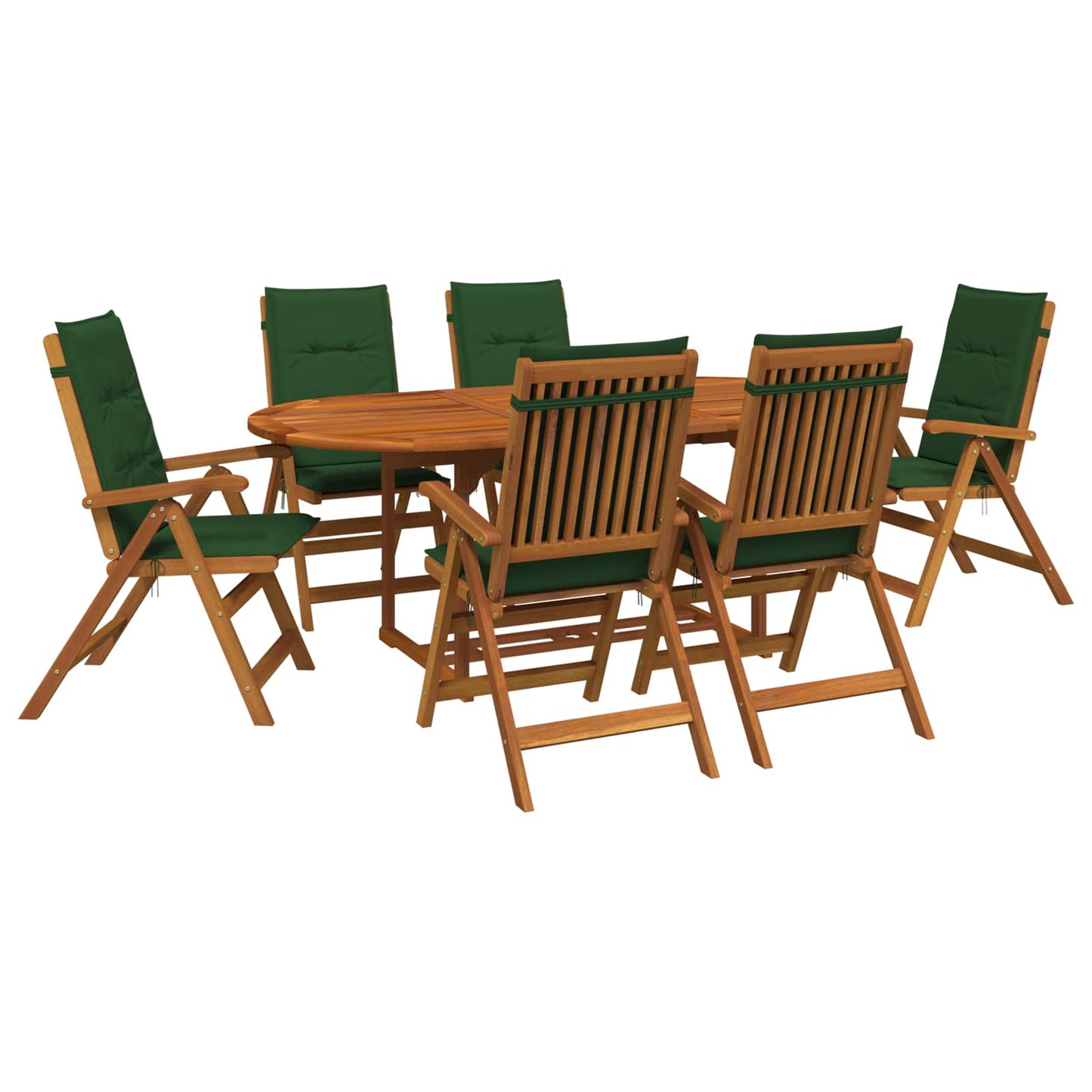 7-Piece Garden Dining Set Natural Solid Acacia Wood