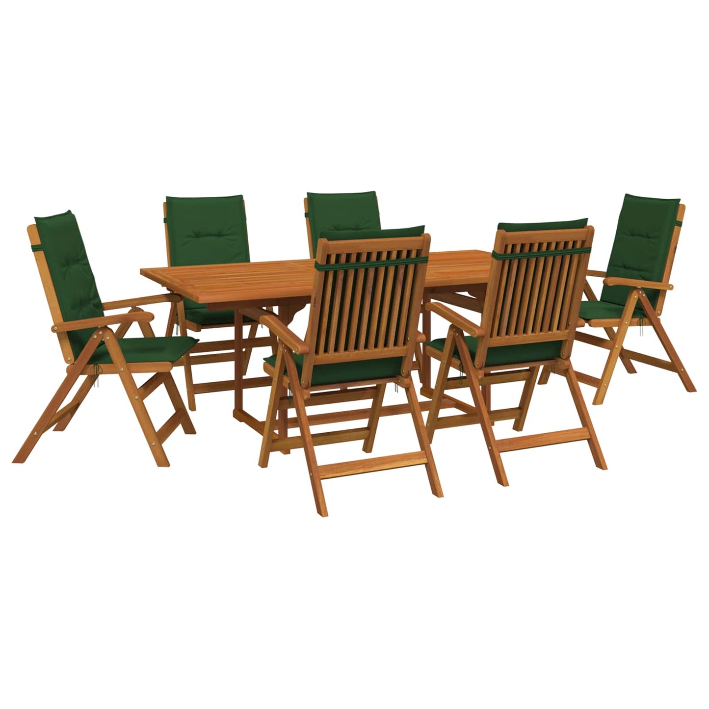 7-Piece Garden Dining Set Natural Solid Acacia Wood