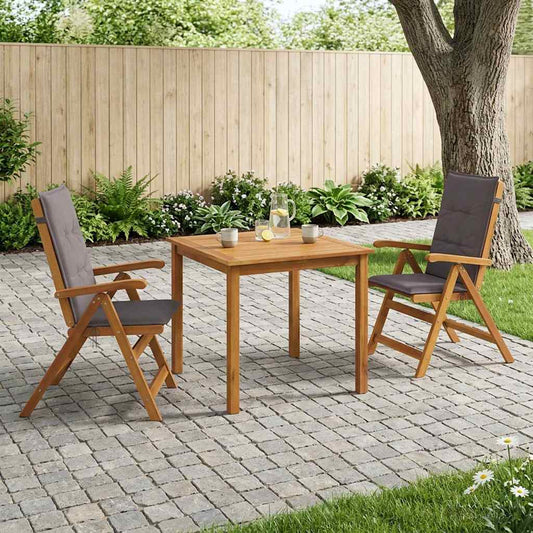 3-Piece Garden Dining Set 2-Seaters Anthracite