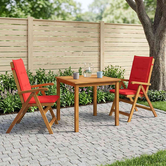 3-Piece Garden Dining Set 2-Seaters Red Solid Acacia Wood