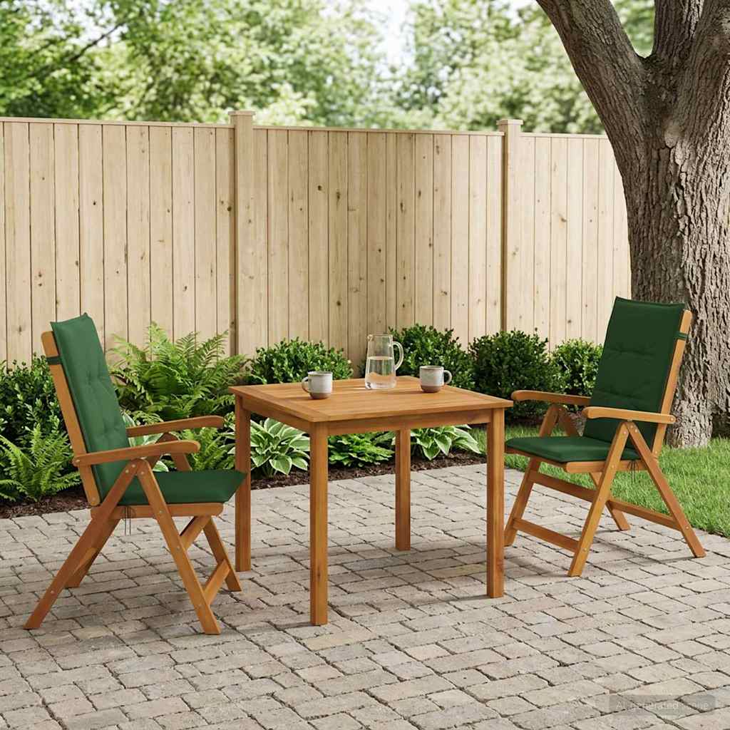 3-Piece Garden Dining Set Natural Solid Acacia Wood
