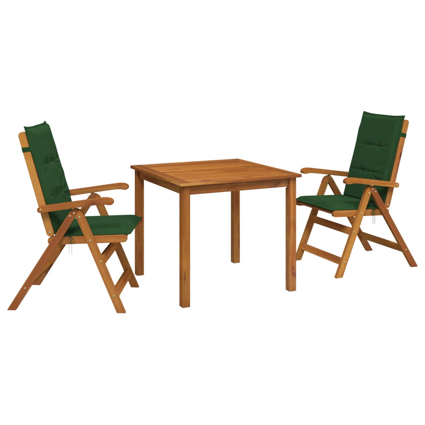 3-Piece Garden Dining Set Natural Solid Acacia Wood