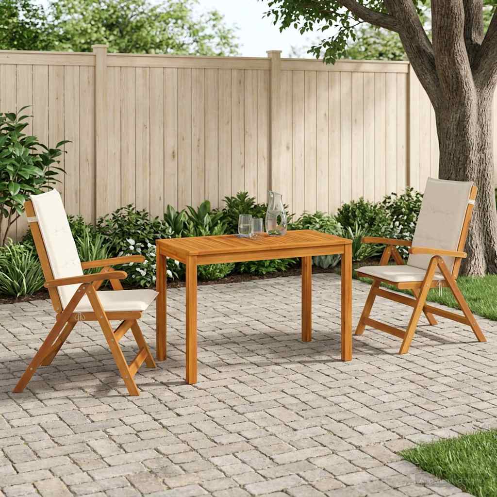 3-Piece Garden Dining Set 3 pcs Natural Solid Acacia Wood