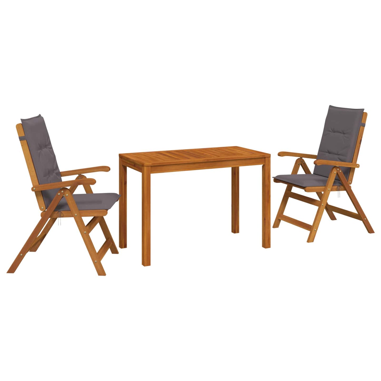 3-Piece Garden Dining Set 3 pcs Natural Solid Acacia Wood
