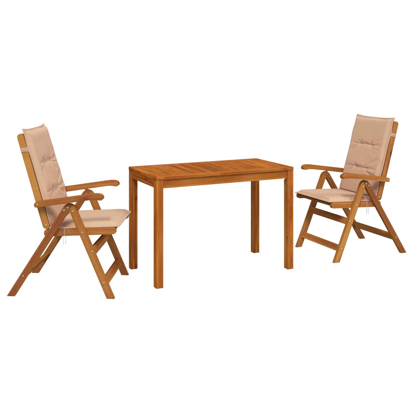 3-Piece Garden Dining Set 3 pcs Natural Solid Acacia Wood