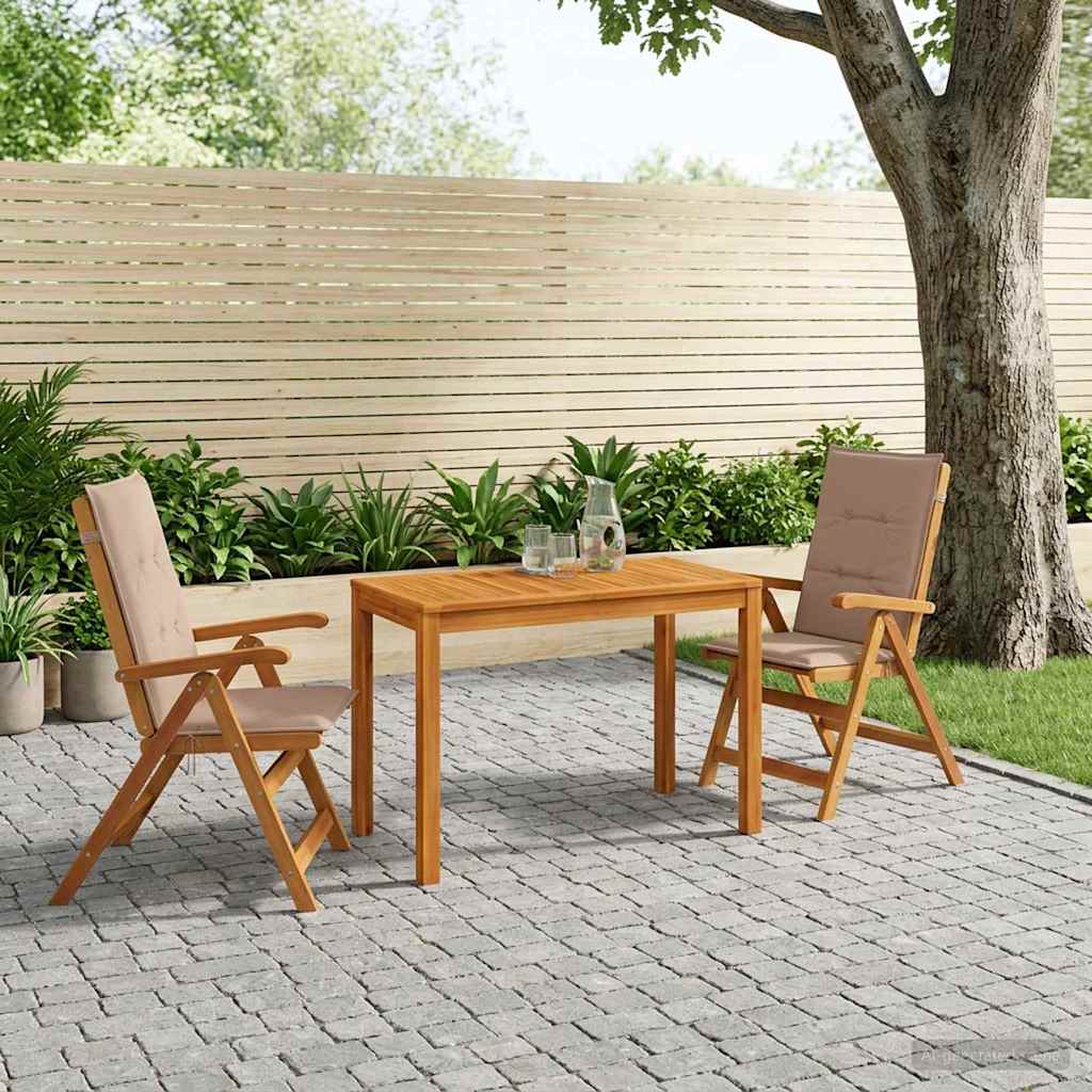 3-Piece Garden Dining Set 3 pcs Natural Solid Acacia Wood